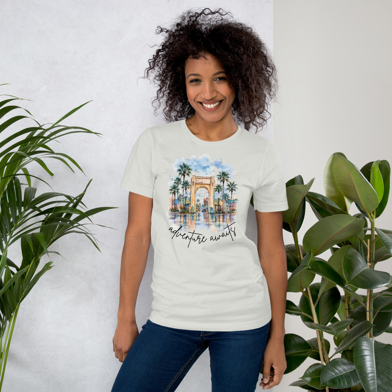 Adventure Starts Here Tee – S, Silver