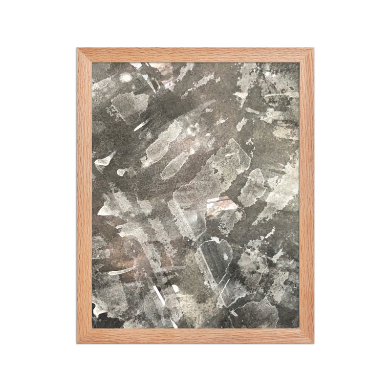 Perceptual Field 0261 – No Problem Whatsoever – Framed Print – 11″×14″, Red Oak