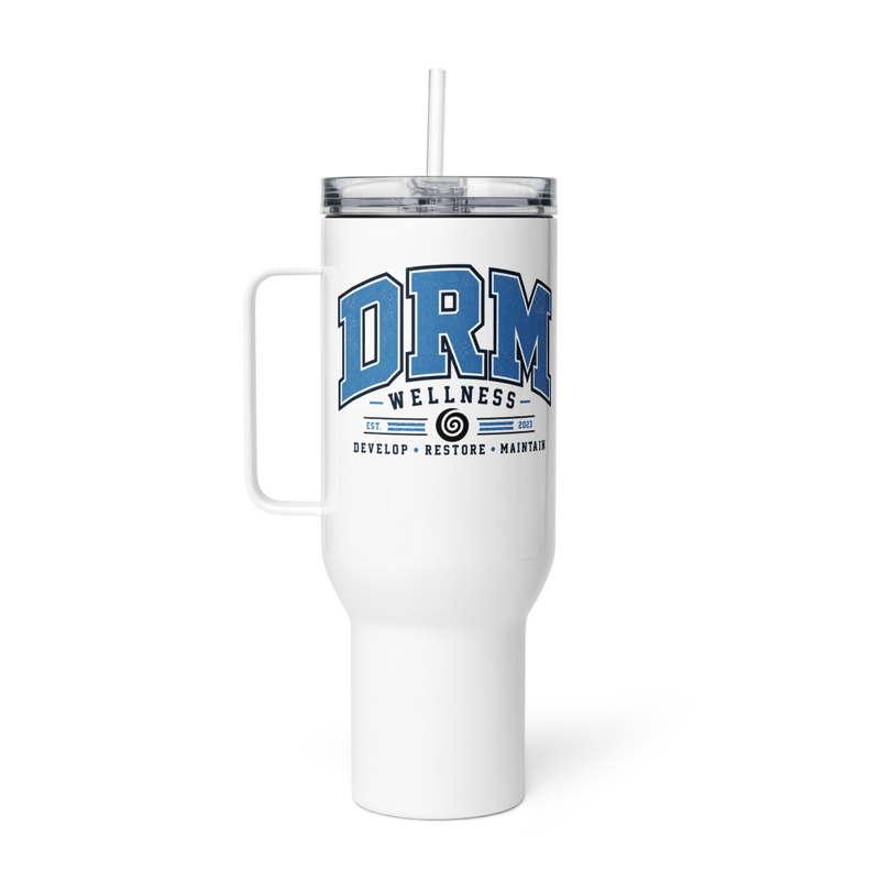 DRM Athletics Varsity 40oz travel mug | Develop. Restore. Maintain.