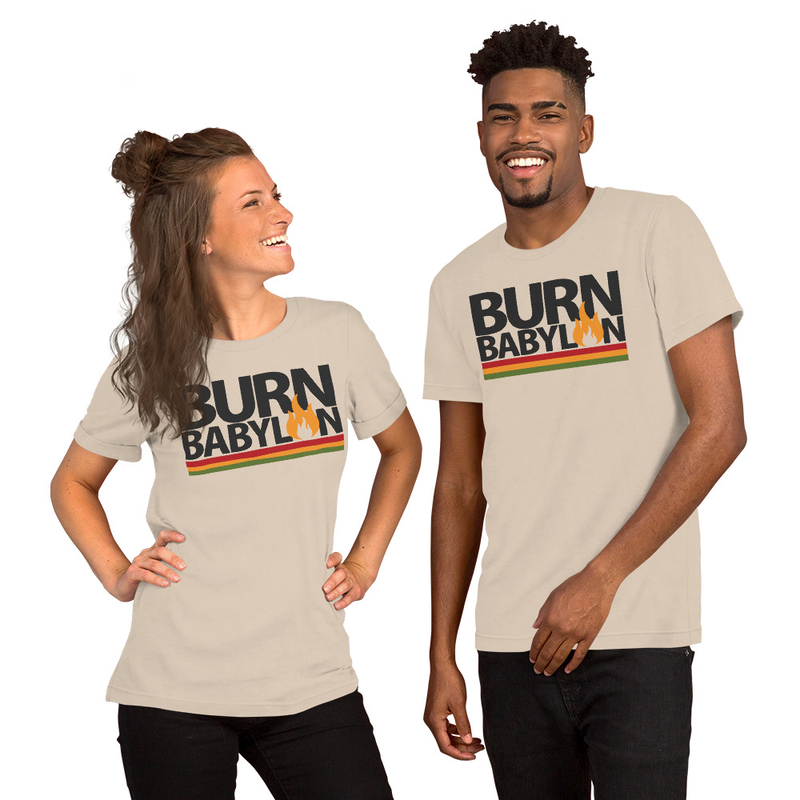 Burn Babylon Unisex t-shirt – XS, Soft Cream