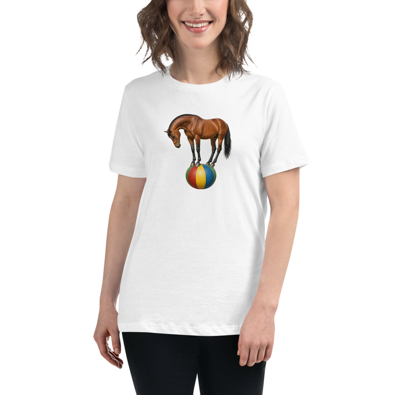Balancing Warmblood Horse Women's Relaxed Tee
