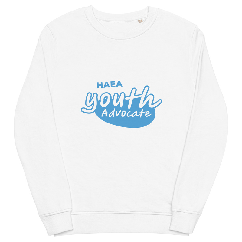 Apparel - Blue HAEA Youth Advocate Unisex organic sweatshirt