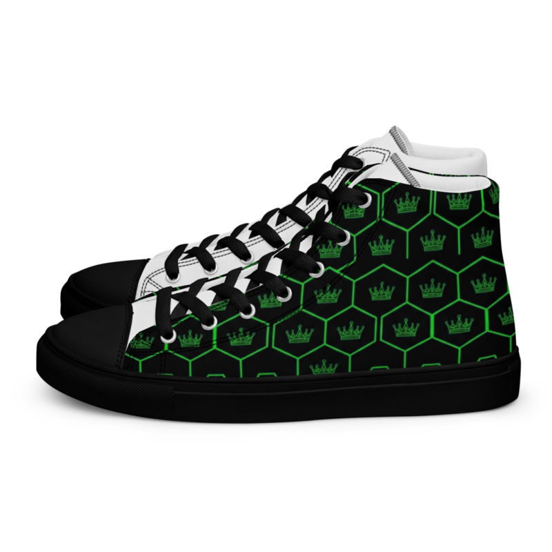 Uncle Benny ® Hex Crown High Top Canvas Shoes Neon Green EST. 2020 Men's