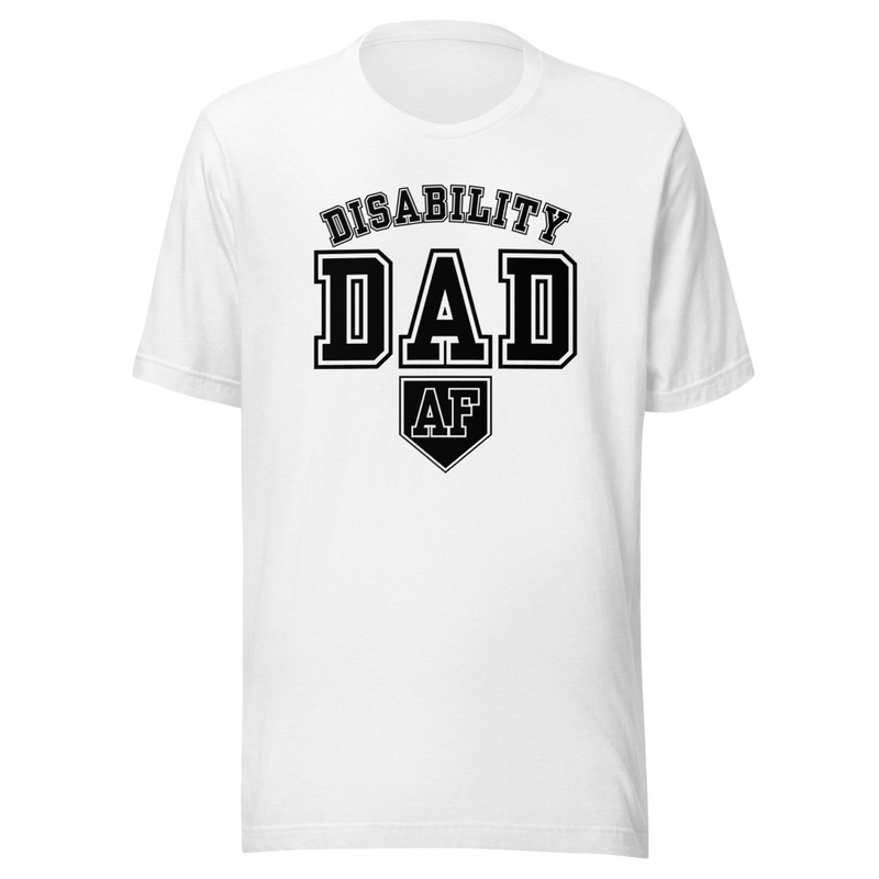 Disability Dad AF *black text* – XS, Solid White Blend