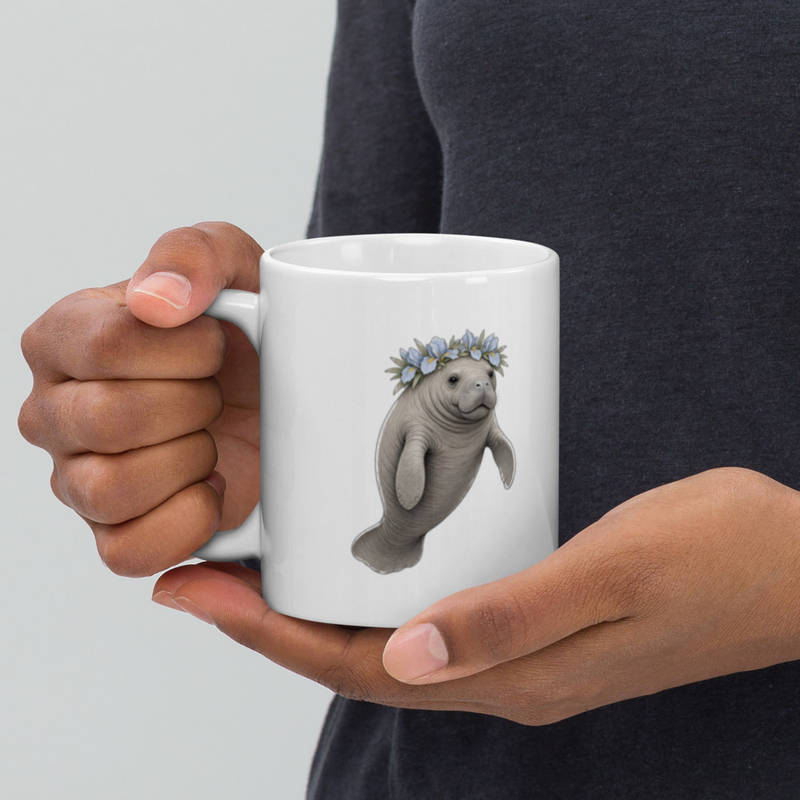 Manatee Flower Crown Mug — Floof