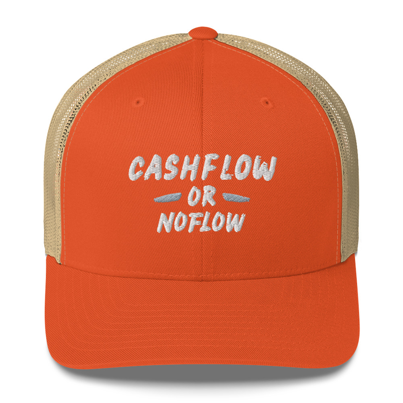 #CashflowOrNoflow Hat – One size, Rustic Orange/ Khaki