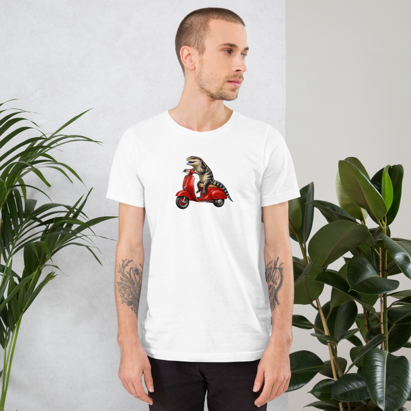 Blue Tongue Skink Reptile on Vespa Unisex T-Shirt