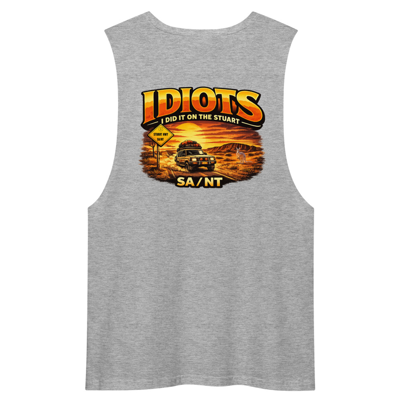 Men’s drop arm tank top – XL, Grey Marle