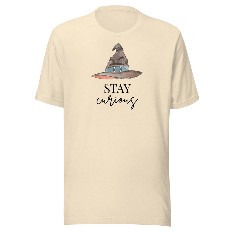 Stay Curious Tee – M, Heather Natural