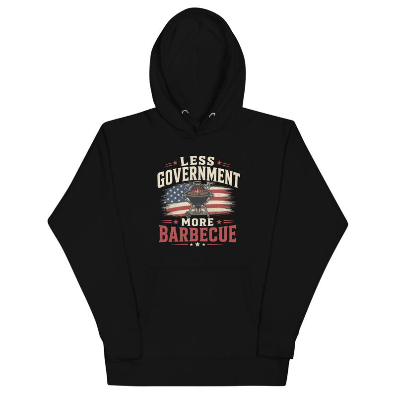 Less Government, More Barbecue Hoodie β Black