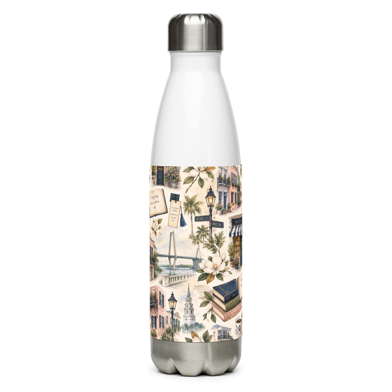 Stainless steel water bottle, Whitmore Books & Co Charleston