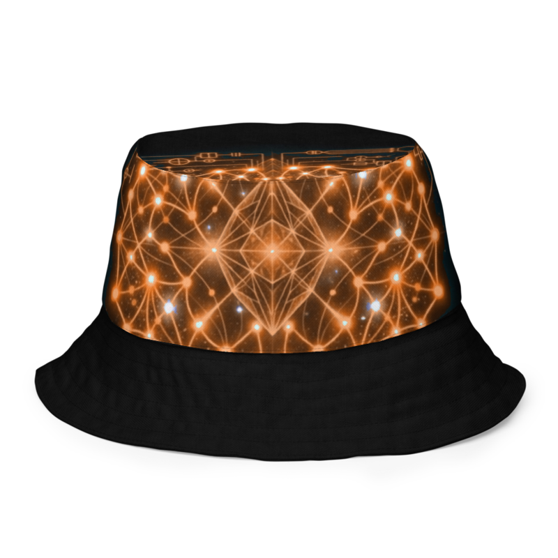 Uncle Benny ® Neural Link Sync IBM Quantum Computer Bucket Hat Neon Orange EST. 2020