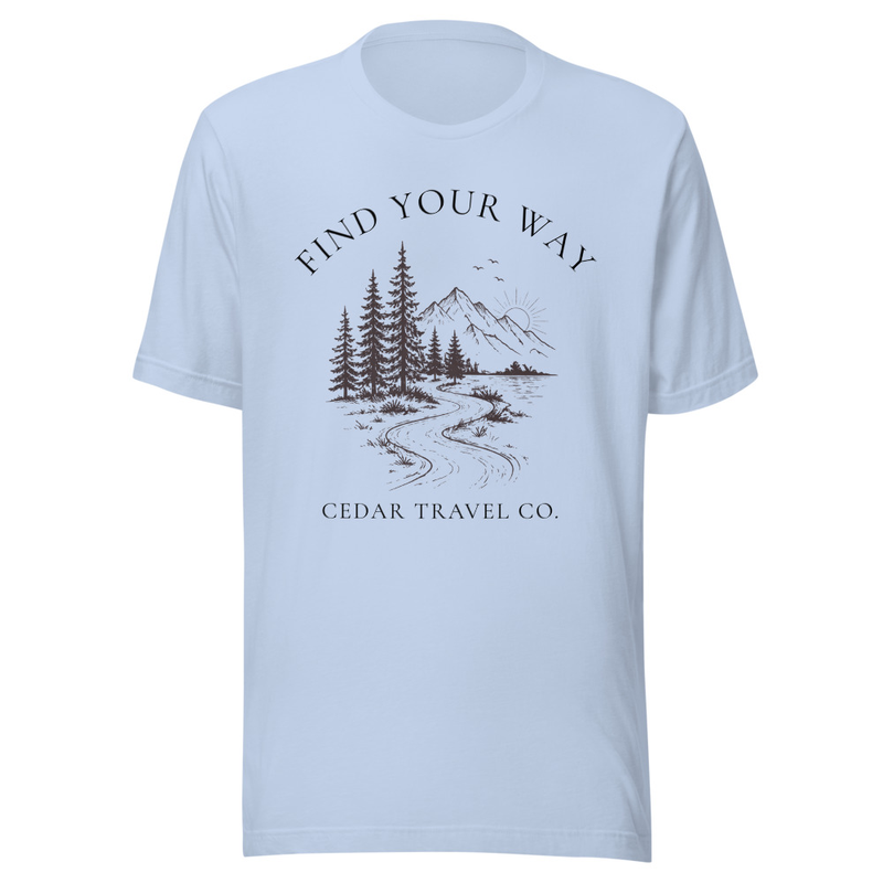 Find Your Way Tee – XS, Baby Blue