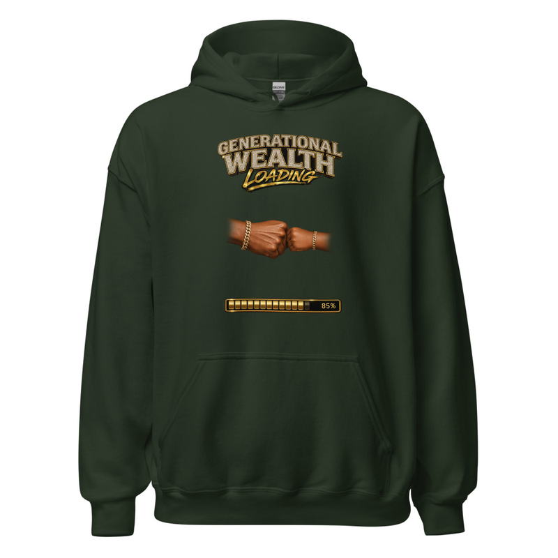 Men's Generational Wealth Hoodie – S, Forest Green