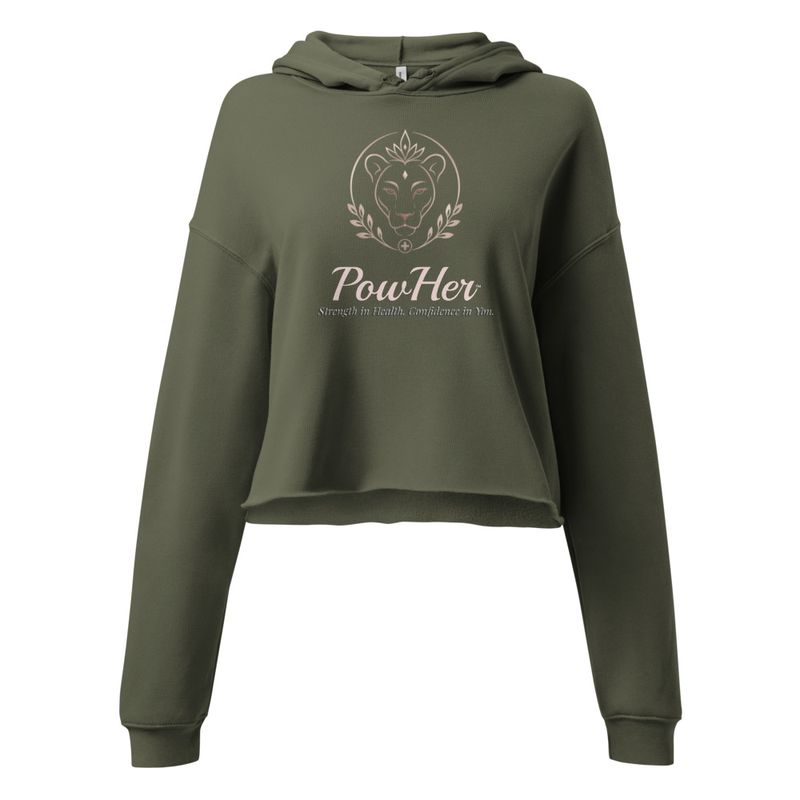 PowHer™ Crop Hoodie – S, Military Green