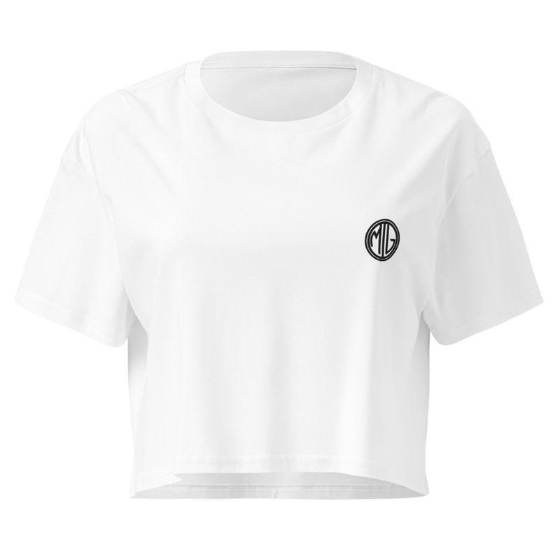 Essentials Cropped Tee | White + Black