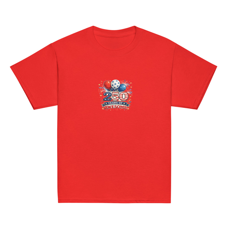BMT Kids 250 years of Awesome Youth classic tee – S, Red