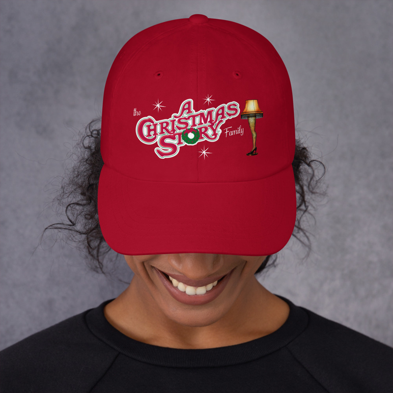“The A Christmas Story Family” Classic Logo Dad & Mom Hat ✨ – One size, Cranberry