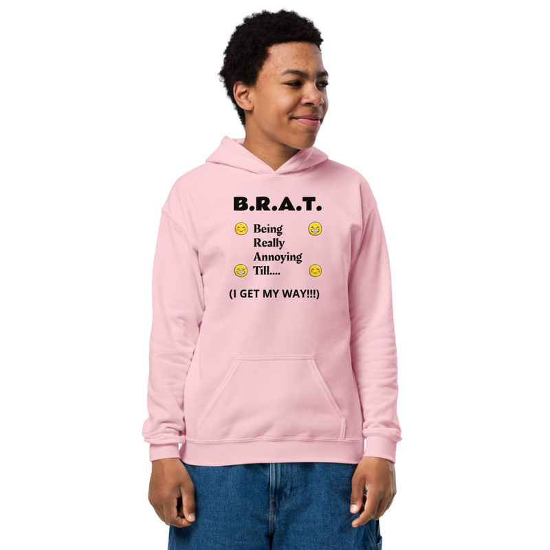 B.R.A.T. Youth Hoodie – XS, Light Pink