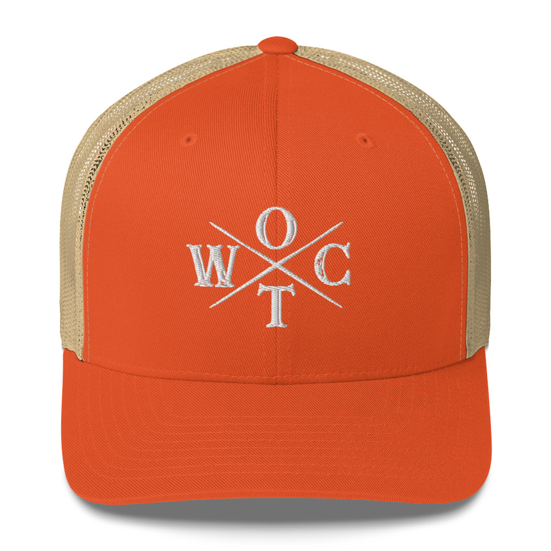 OTWC - Trucker Cap - White Text – One size, Rustic Orange/ Khaki