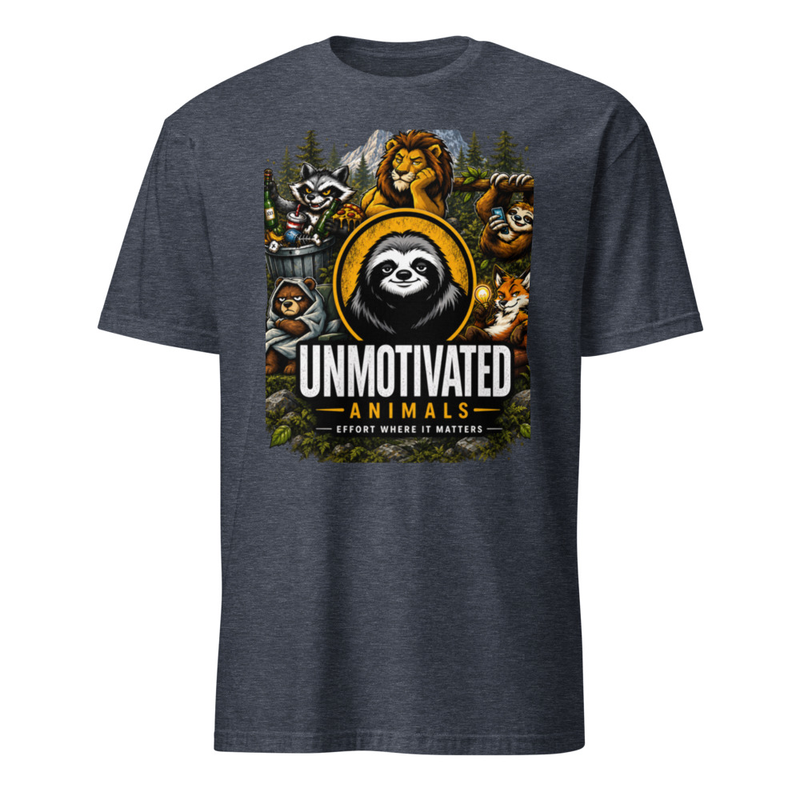 Unmotivated Animals Tee – M, Heather Navy