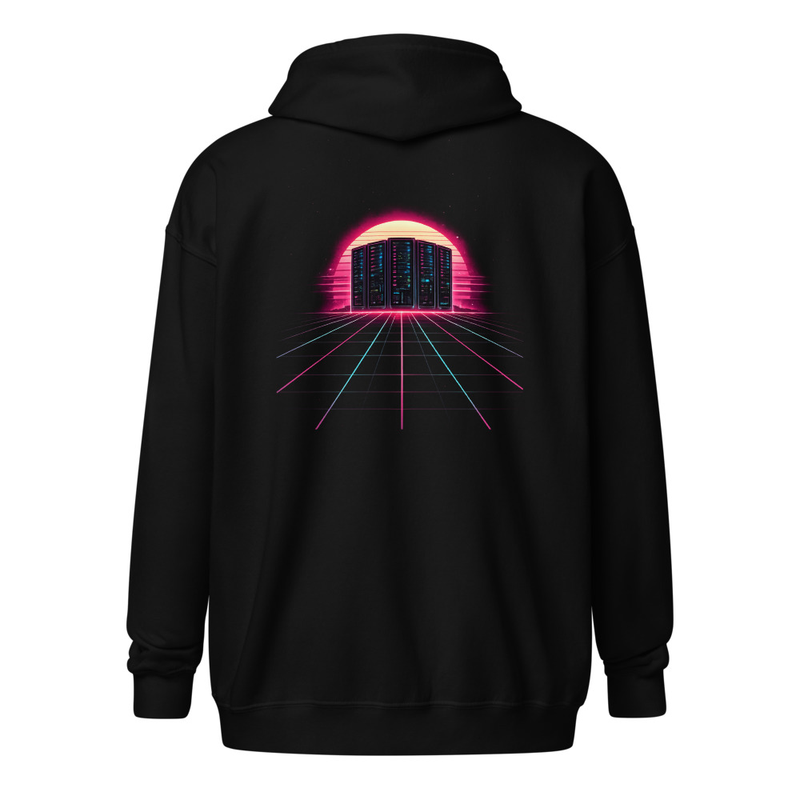 Server Sunrise: Synthwave Cyberpunk Zip-Up