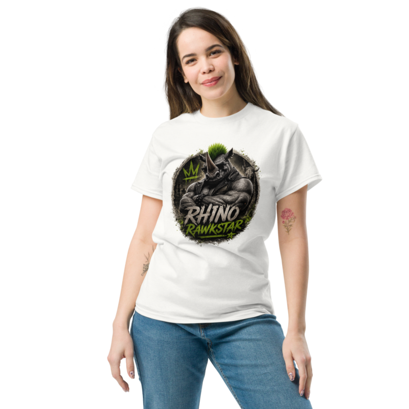 Rhino Rawkstar Emblem Classic Tee — White / M
