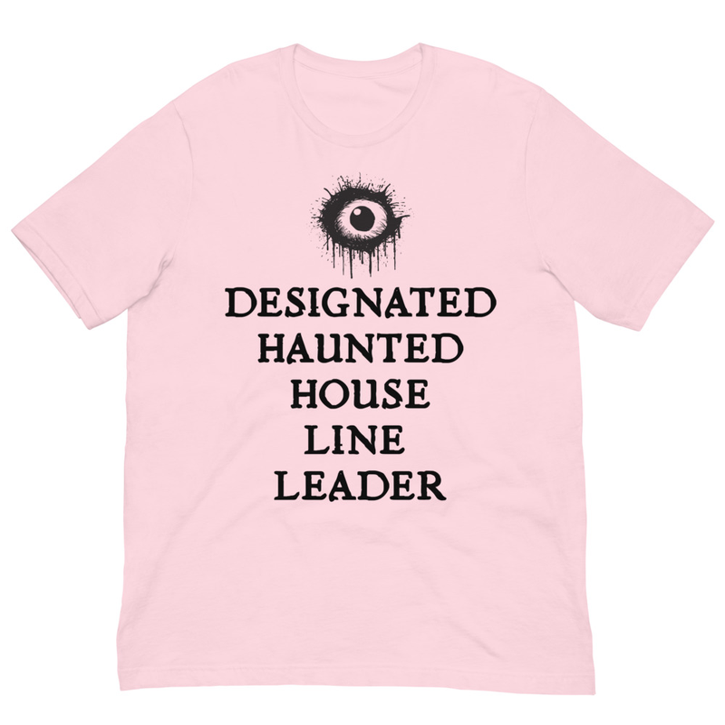 Haunted House Line Leader Tee – M, Soft Pink
