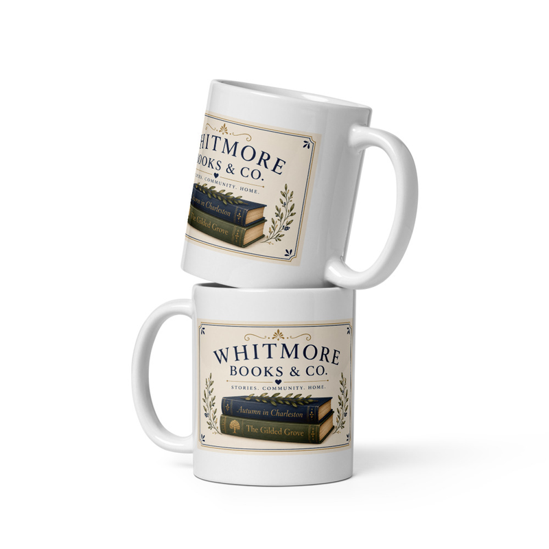 Whitmore Books & Co White glossy mug