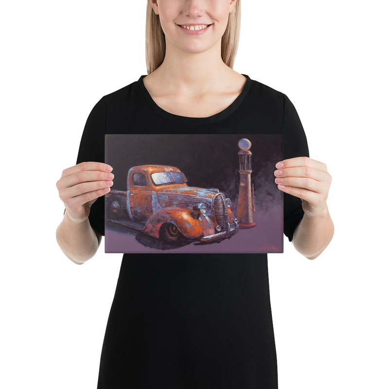 38 Fat Fender Ford - Fine Art Canvas Print – 8″×12″