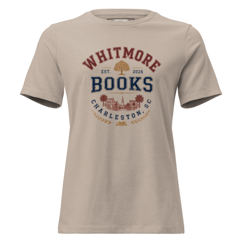 Whitmore Books Women's Relaxed T-Shirt – S, Heather Stone