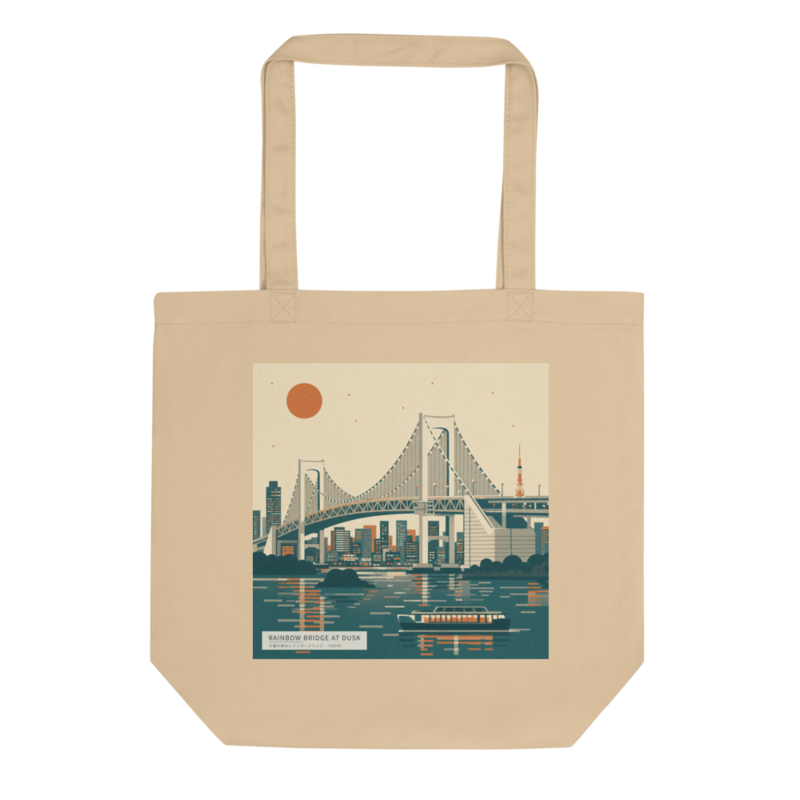 Rainbow Bridge at Dusk(夕暮れ時のレインボーブリッジ)のトートバッグ