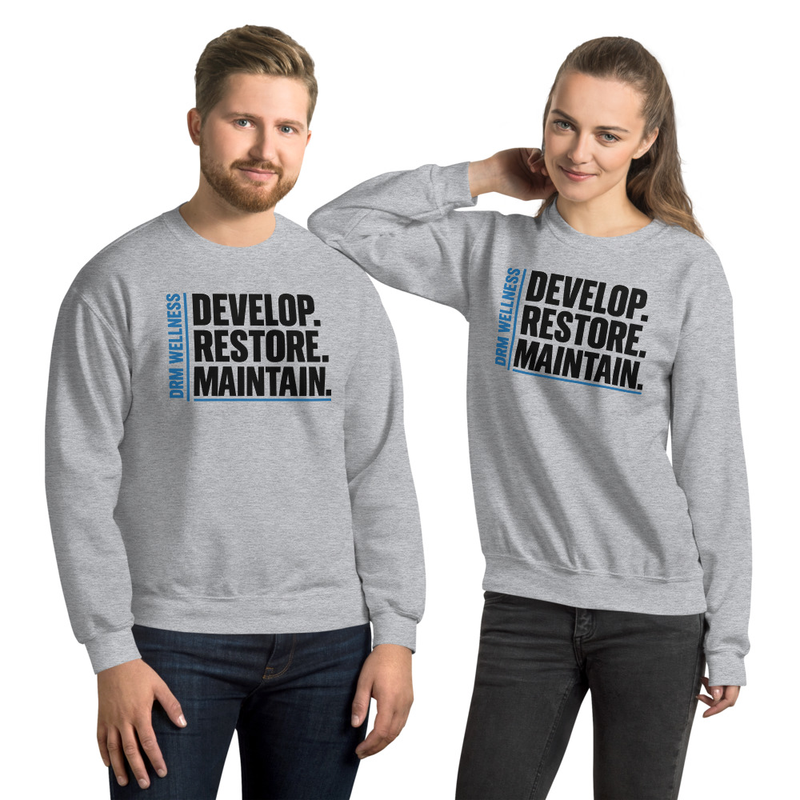 DRM Core Crewneck | Develop. Restore. Maintain. – L, Sport Grey