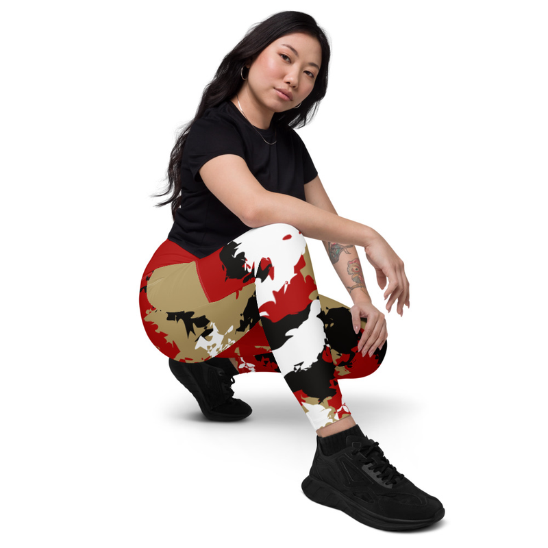 Kicxs Leggings With Pockets - Red/Gold/Black Camo