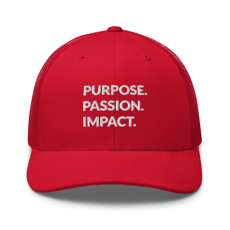 HFTT Trucker Cap | Purpose. Passion. Impact. (Colors Available) – One size, Red