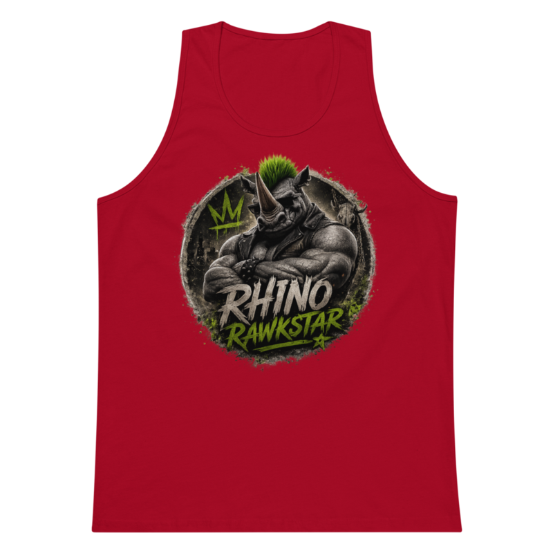 Rhino Rawkstar: Emblem Tank Top — Red / L
