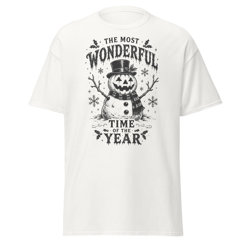 Halloween Snowman Shirt: Spooky Christmas Vintage Distressed Artwork – 3XL, White