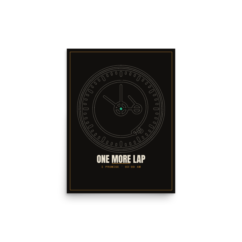One More Lap Poster mockup