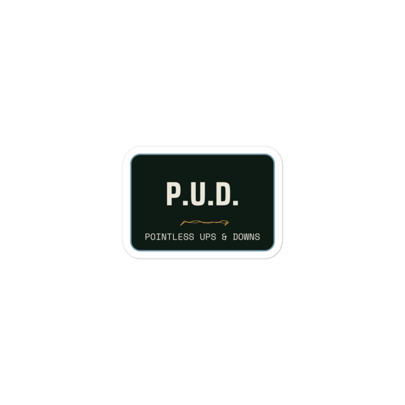 P.U.D. Sticker mockup