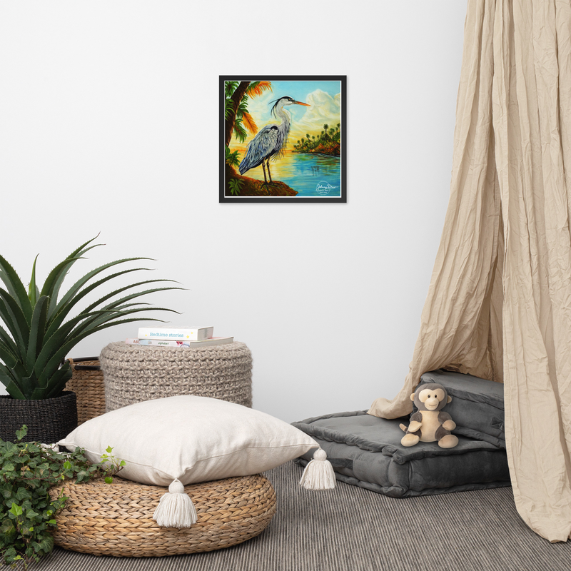 Free Bird Framed Print – 18″×18″, Black