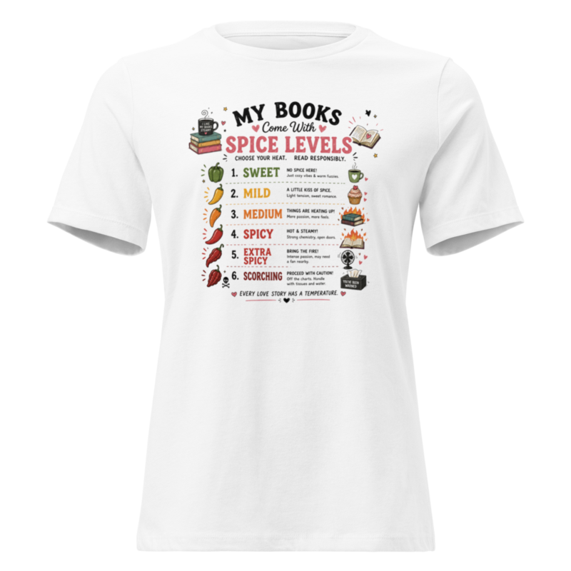 Spicy Books Women's Relaxed T-Shirt – S, White