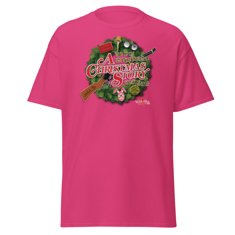 The A Christmas Story Family Custom Wreath Tee – Inspired by the 24-Hour Christmas Marathon – XL, Heliconia
