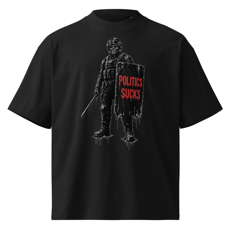 Politics Sucks oversized high neck t-shirt