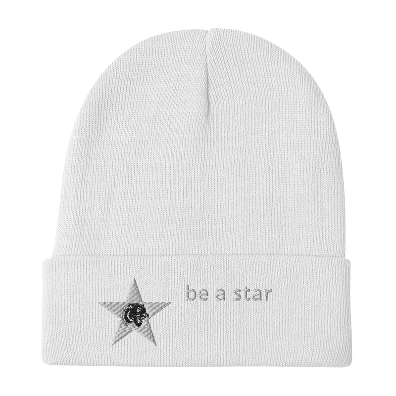 Star Life - Embroidered Beanie – One size, White