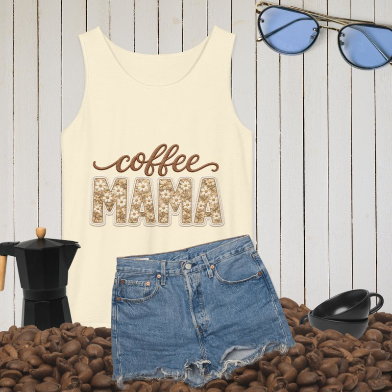 Coffee Mama Tank - 100% Cotton – XL, Ivory
