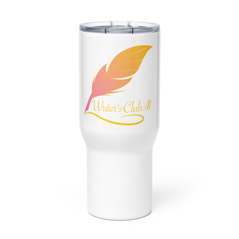 White Logo Travel Mug With Handle