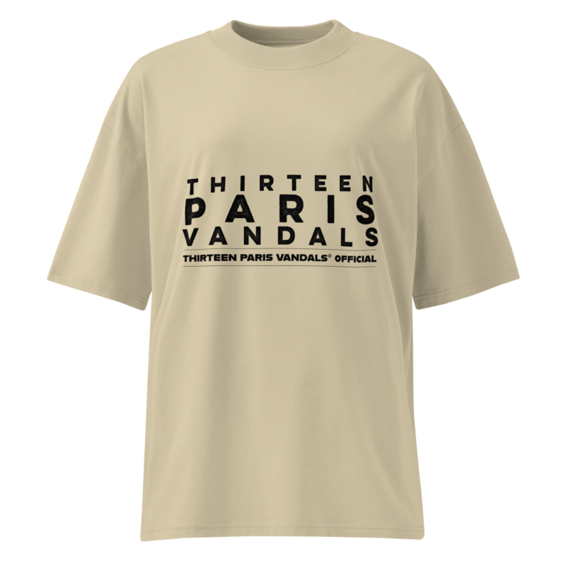Thirteen Paris Vandals Unisex Organic Oversized High Neck T-Shirt