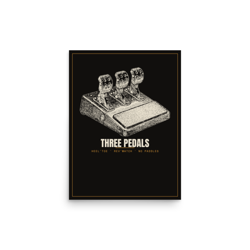 Three Pedals Poster mockup
