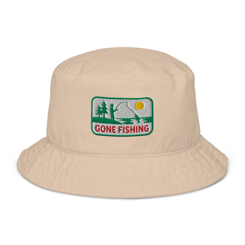 Gone Fishing Fisherman Bucket Hat - Organic