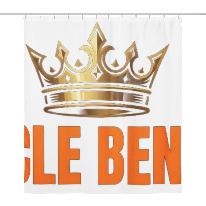 Uncle Benny ® Royal Pattern II Shower Curtain Neon Orange EST. 2020
